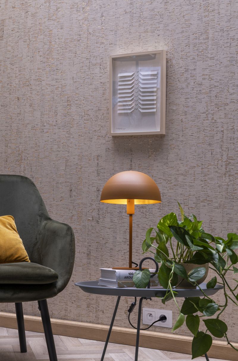 Lucide SIEMON - Stolná lampa - Ø 25 cm - 1xE14 - Okrová žltá